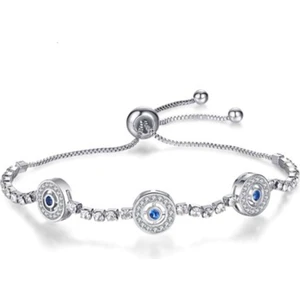 Abbsee Nazar Bileklik 925A Gümüş Kadın Asansörlü Bileklik