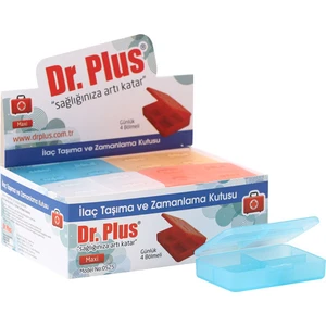 Dr. Plus Ilaç Saklama ve Zamanlama Kutusu Günlük 4 Bölmeli Maxi / Kutu=12.adet