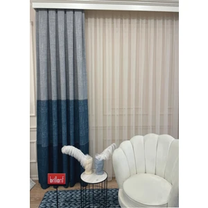 Keten Zemin Örgü Detaylı Desen 1/2,50 Pile Fon Perde