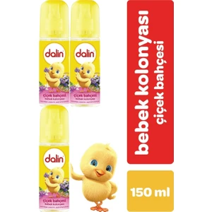 Bebek Kolonyası 150ML Çiçek Bahçesi (Menekşe-Yasmin-Yeşil Elma Kokulu) (3 Lü Set)