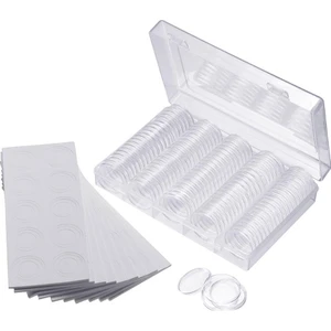 Yeni Para Koleksiyonu Ekran Depolama Kutusu Kılıfı + 100 Pcs Yuvarlak Kapsül Konteynerleri Beyaz (Yurt Dışından)