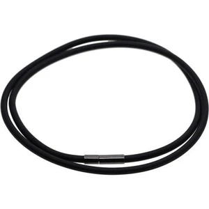 2x 3mm Siyah Kauçuk Kolye Halat Zinciri Bakır Toka Takı Bulguları 55CM (Yurt Dışından)