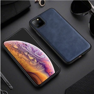 Lüks Deri Kılıf iPhone 11 Pro Max Yumuşak Silikon Kenar Darbeye Dayanıklı Arka Telefon Kapak