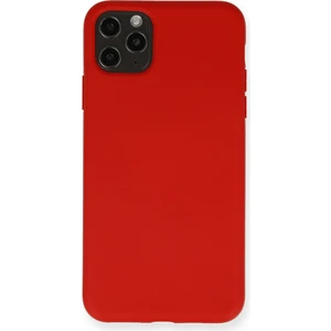 Apple iPhone 11 Pro Max Kılıf Lansman Içi Kadife Nano Silikon - Kırmızı
