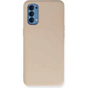 Oppo Reno 4 Kılıf Lansman Içi Kadife Nano Silikon - Pudra