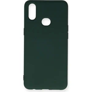 Samsung Galaxy A10S Kılıf Lansman Içi Kadife Nano Silikon - Koyu Yeşil