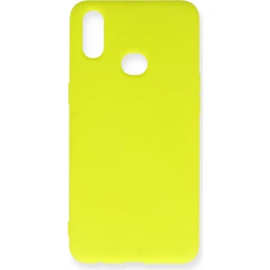 Samsung Galaxy A10S Kılıf Lansman Içi Kadife Nano Silikon - Sarı