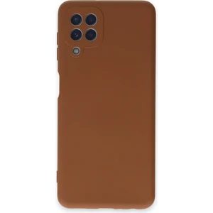 Samsung Galaxy M32 Kılıf Lansman Içi Kadife Nano Silikon - Kahverengi