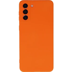 Samsung Galaxy S21 Plus Kılıf Lansman Içi Kadife Nano Silikon - Turuncu