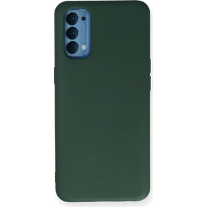 Oppo Reno 4 Kılıf Lansman Içi Kadife Nano Silikon - Koyu Yeşil