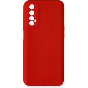 Realme 7 Kılıf Lansman Içi Kadife Nano Silikon - Kırmızı