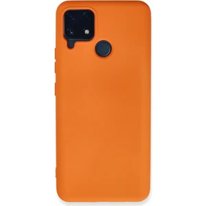 Realme C25S Kılıf Lansman Içi Kadife Nano Silikon - Turuncu