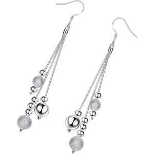 Gümüş Top Kalp Kulak Püskül Damla Küpe Kadın Moda Charms Takı Waterdrop (Yurt Dışından)