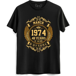 Alfa Tshirt Vintage Gold Awesome Series March 1974 Siyah Tshirt