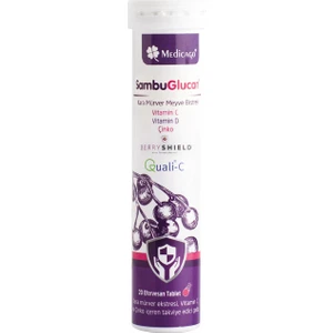 Medicago Sambuglucan Efervesan Kara Mürver Ekstresi, Kekik Estreleri, Beta Glukan, Vitamin C, Çinko 20 Tablet