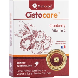 Medicago Cistocare Büyük Mevyeli Vaksiniyum Ve Vitamin C İçeren Takviye Edici Gıda 20 Kapsül