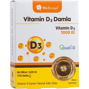 Medicago Vitamin D3 Damla Vitamin D İçeren Takviye Edici 2X20 Ml - 1142 Damla