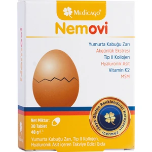 Medicago Nemovi Yumurta Kabuğu Zarı, Tip II , Hyaluronik Asit İçeren Takviye Edici Gıda 30 Kapsül