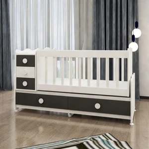 Garaj Home Melina 5 Çekmeceli Mdfli Büyüyen 60X120 Beşik - Gri-