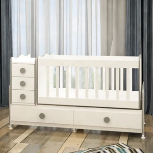 Garaj Home Melina 5 Çekmeceli Mdfli Büyüyen 60X120 Beşik - Gri-