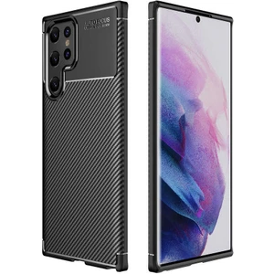 M.TK Moveteck S22 Ultra Uyumlu Kılıf Kamera Lens Çıkıntılı Karbon Silikon Case