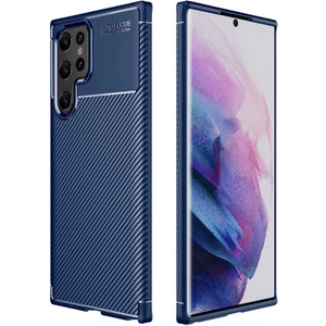 Case 4U S22 Ultra Uyumlu Kılıf Rugged Armor Karbon Desenli Lüx Negro Silikon Arka KapakSiyah