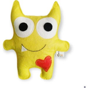 Dino Oyuncak Dino Pet Oyuncak - Kedi Naneli (Catnipli) Kedi Oyuncağı - Keçe Sarı Canavar