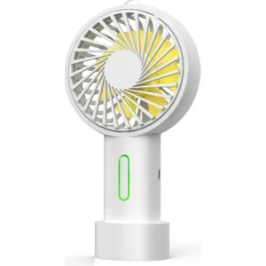 El Fanı, Mini El Fanı Kişisel Taşınabilir Fan 3 Hız Ayarlanabilir Açı Çıkarılabilir Taban Ipi USB Şarjlı (Beyaz) (Yurt Dışından)