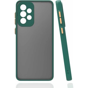 Case 4U Samsung Galaxy A73 Uyumlu Kılıf Kamera Korumalı Mat Renkli Buzlu Hux Silikon Koyu Yeşil