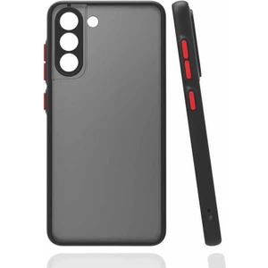 Case 4U Samsung Galaxy S21 Fe Uyumlu Kılıf Kılıf Kamera Korumalı Mat Renkli Buzlu Hux Silikon Siyah
