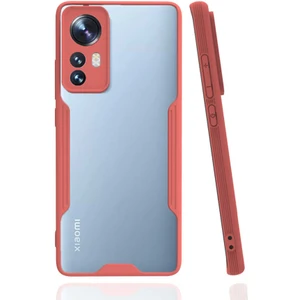 Case 4U Xiaomi Mi 12 Kamera Korumalı Ultra Ince Buzlu Mat Renkli Parfe Silikon Kapak Pembe