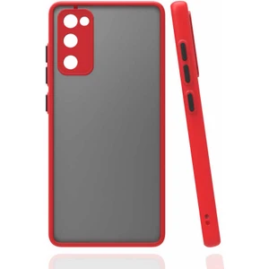 Case 4U Samsung Galaxy S20 Fe Uyumlu Kılıf Kılıf Kamera Korumalı Mat Renkli Buzlu Hux Silikon Kırmızı