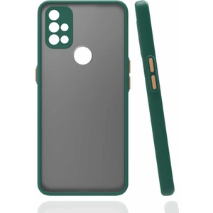 Case 4U One Plus Nord N10 5G Kılıf Kamera Korumalı Mat Renkli Buzlu Hux Silikon Koyu Yeşil