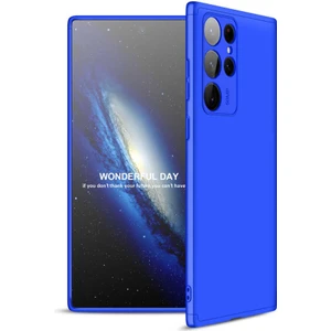 Case 4U S22 Ultra Uyumlu Kılıf 3 Parçalı Tam Koruma Sert Mika Ays Kapak Mavi