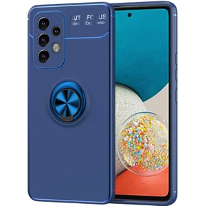 Case 4U Samsung Galaxy A33 5G Uyumlu Kılıf Mıktanıslı Autofocus Shockprof Ravel Yüzüklü Standlı Slikon Kapak Mavi
