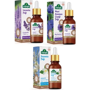 Lavanta Yağı 20ML + Mavi Anemon Yağı 20 ml + Yasemin Yağı 20ML