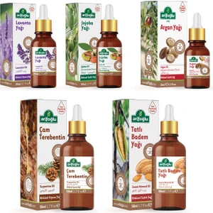 Lavanta Yağı 20ML + Badem Yağı 50ML + Jojoba Yağı 20ML + Argan Yağı 10ML + Çam Terebentin 50ML
