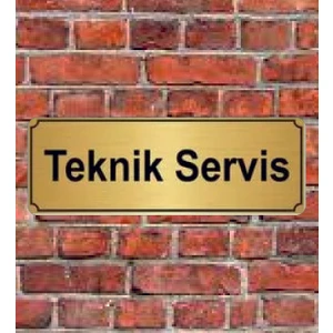 Altın Renk 10 x 20 cm Teknik Servis Yazılı Metal Yönlendirme Levhası