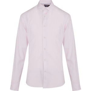 Erkek Pembe Slim Fit %100 Pamuk Gömlek