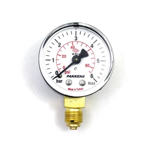 0-6 Bar 63 mm Alttan Bağlantılı Kuru Manometre G 1/4 inç