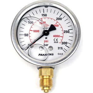 0-315 Bar 63 mm Alttan Bağlantılı Gliserinli Manometre G 1/4 inç