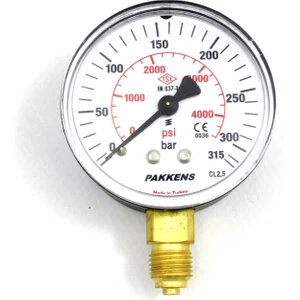 0-315 Bar 63 mm Alttan Bağlantılı Kuru Manometre G 1/4 inç
