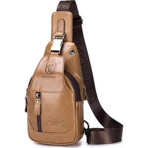Erkek Deri Sling Çanta Su Geçirmez Crossbody Paketi (Yurt Dışından)