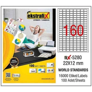 Lazer Etiket - FİX5280 -  22X12 mm