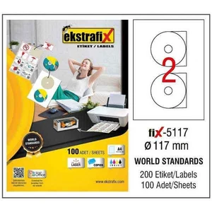Lazer Etiket - FİX5117  - CD 117 mm