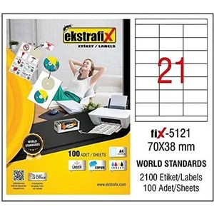 Lazer Etiket - FİX5121 -  70X38 mm