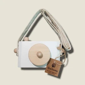 Ahşap Fotoğraf Makinesi- Beyaz