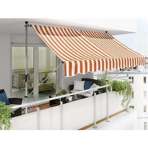 Teleskopik Tente Turuncu-Beyaz 250X150 cm - Polyester - Yükseklik: 2 Mden 3 Mye Kadar Ayarlanabilir
