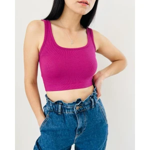 Kadın Bel Lastik Kalın Askı Kaşkorse Crop