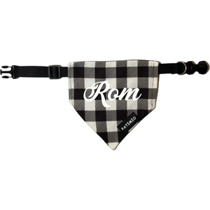 Isme Özel Siyah Kare Kedi ve Köpek Tasma Fular Bandana